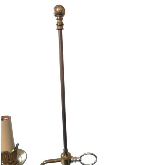 Brass Candlestick Bouillette Lamp Light SINGLE Arm Spiral Twist Base HEAVY Vtg. - Picture 7 of 16